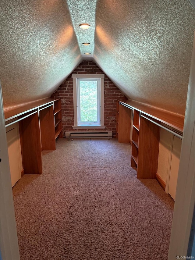 6375 E 6th Avenue Parkway, Denver, CO 80220 - walk in closet featuring baseboard heating, light colored carpet, and lofted ceiling