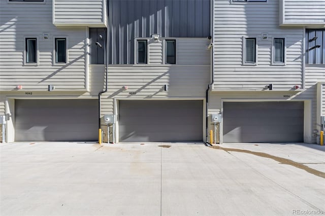 exterior space featuring a garage