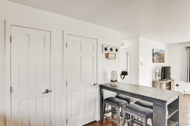 interior space featuring dark hardwood / wood-style flooring