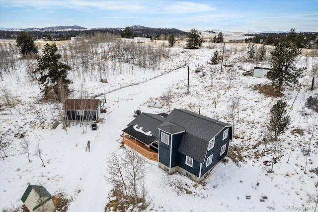 view of snowy aerial view