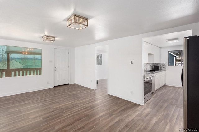 interior space featuring dark hardwood / wood-style floors and sink