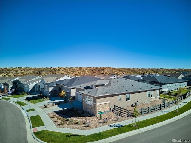 bird's eye view featuring a residential view