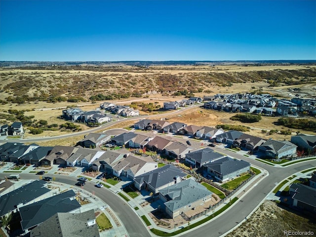 aerial view with a residential view