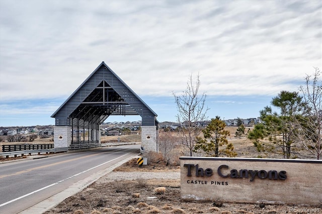 view of community sign