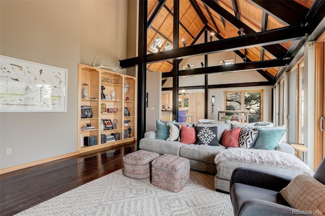 116 Ramona Rd, Golden, CO 80403 - living area featuring wood finished floors and high vaulted ceiling