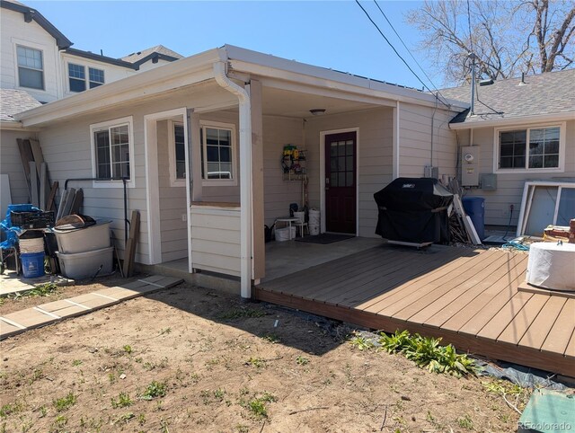 deck featuring area for grilling
