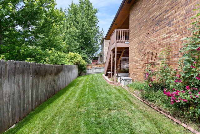 11686 W 74th Way, Arvada, CO 80005 - fenced backyard with stairs