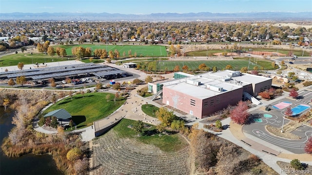 bird's eye view featuring a mountain view