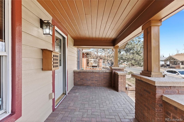 view of patio with a porch