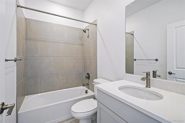 9382 Quaker St, Arvada, CO 80007 - full bathroom with vanity, toilet, and shower / tub combination