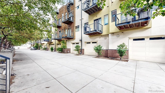 exterior space featuring a garage