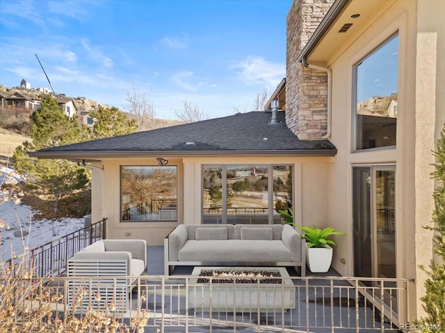 view of patio featuring an outdoor living space