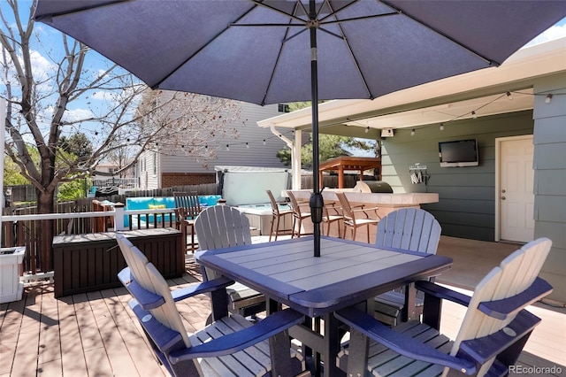 978 Mercury Cir, Lone Tree, CO 80124 - wooden terrace with outdoor dining space