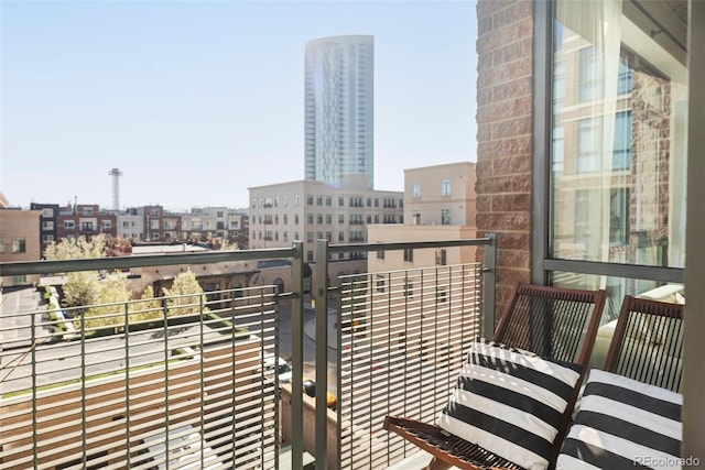 balcony with a view of city