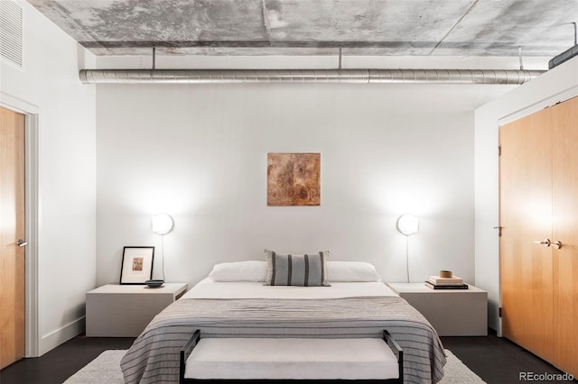 bedroom with visible vents