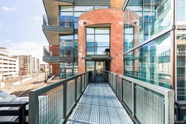 balcony with a city view