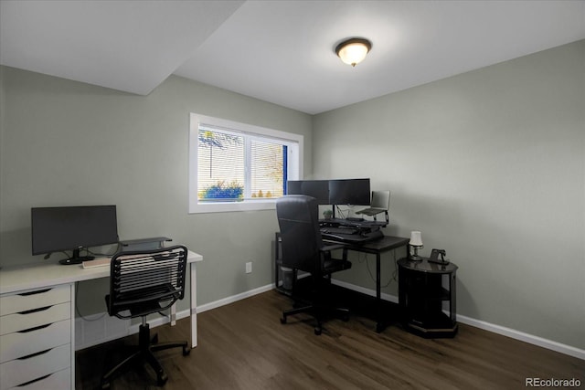 519 Wright St Unit 108, Lakewood, CO 80228 - office area featuring wood finished floors and baseboards