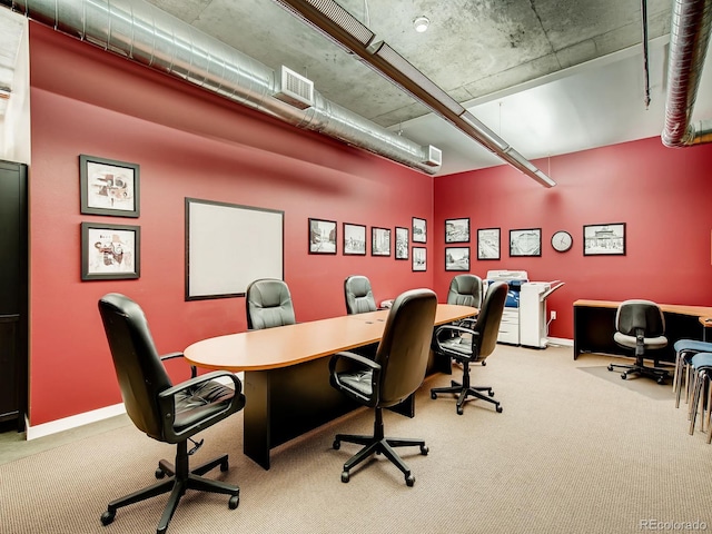 1401 Wewatta St Unit 308, Denver, CO 80202 - carpeted home office featuring baseboards