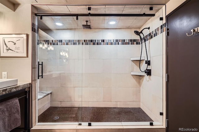 1401 Wewatta St Unit 308, Denver, CO 80202 - bathroom with a stall shower and vanity