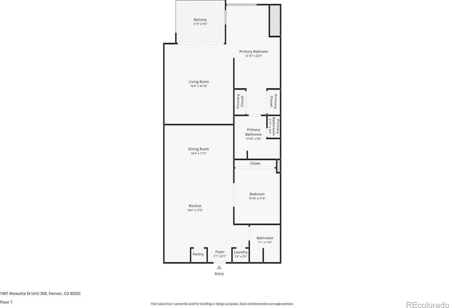 1401 Wewatta St Unit 308, Denver, CO 80202 - view of room layout