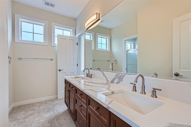 22019 E Arbor Dr, Aurora, CO 80016 - full bath with double vanity and baseboards