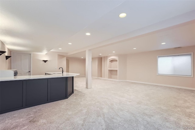 22019 E Arbor Dr, Aurora, CO 80016 - bar area with light colored carpet and recessed lighting