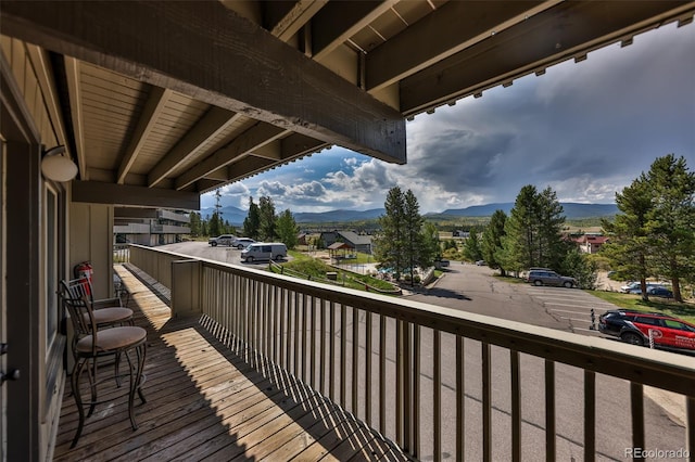 balcony with a mountain view