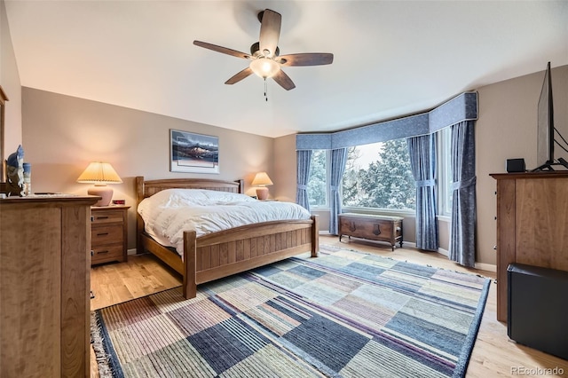 2522 W Dry Creek Ct, Littleton, CO 80120 - bedroom with light wood-type flooring, a ceiling fan, and baseboards