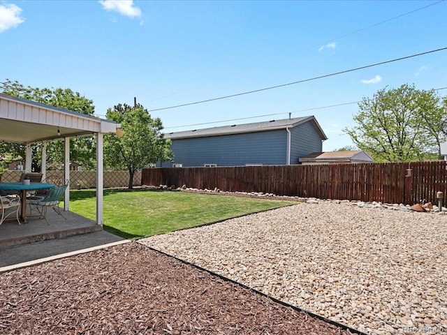 view of yard with a patio