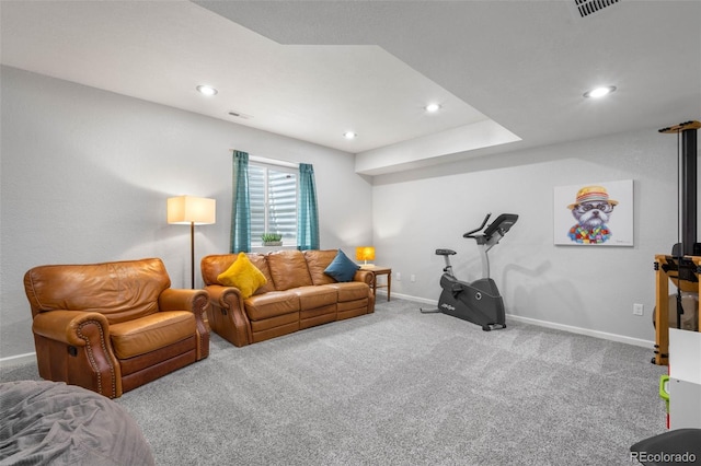 9567 Juniper Way, Arvada, CO 80007 - living area featuring baseboards, carpet flooring, and recessed lighting