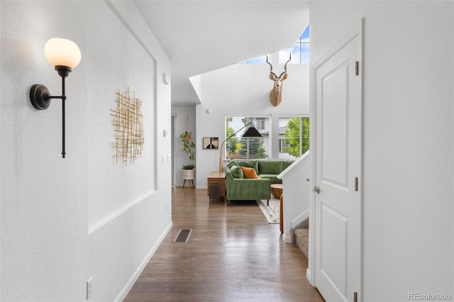 9567 Juniper Way, Arvada, CO 80007 - hallway with wood finished floors and baseboards