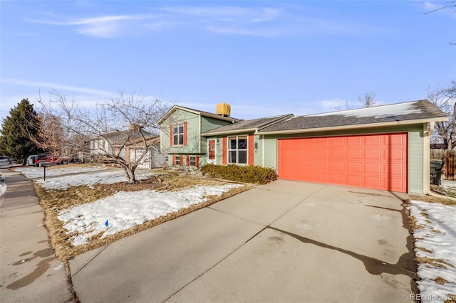 split level home with a garage