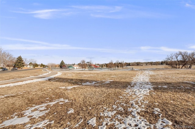 view of street with a rural view