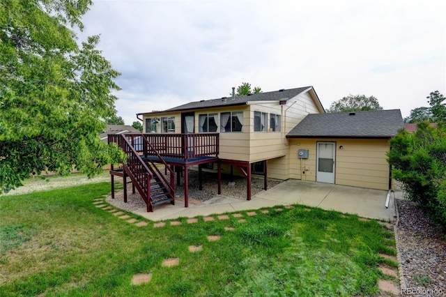9766 Fillmore St, Thornton, CO 80229 - rear view of house featuring a patio, stairway, a deck, and a yard