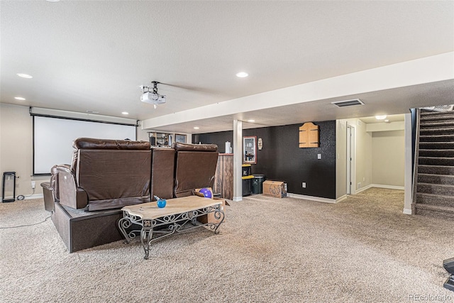6817 Sequoia St, Frederick, CO 80530 - home theater room with carpet flooring, recessed lighting, and baseboards