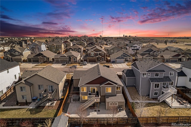 6817 Sequoia St, Frederick, CO 80530 - aerial view at dusk featuring a residential view