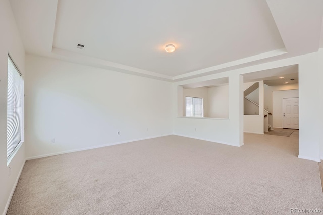 4414 Walden St, Denver, CO 80249 - spare room featuring a raised ceiling, light carpet, and plenty of natural light