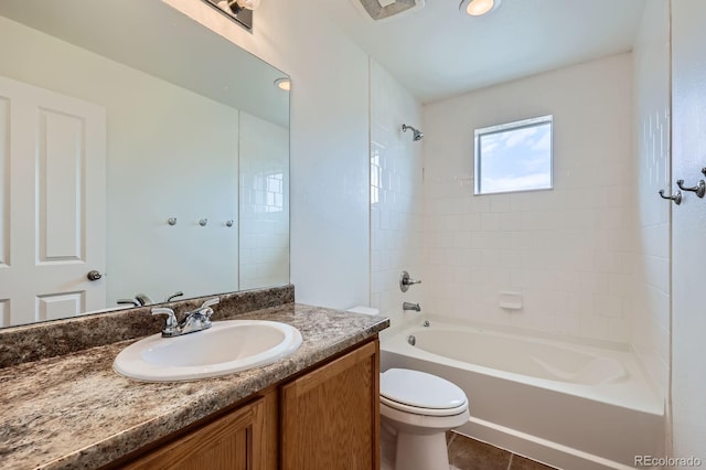 4414 Walden St, Denver, CO 80249 - bathroom with vanity, shower / bathtub combination, and tile patterned flooring