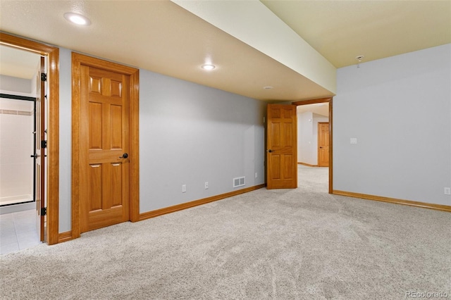 interior space with light colored carpet