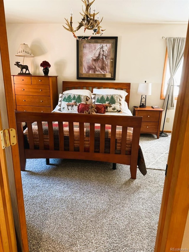 view of carpeted bedroom