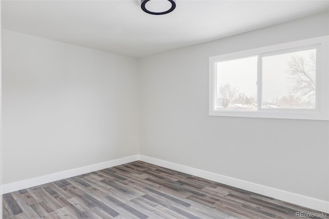 empty room with hardwood / wood-style flooring