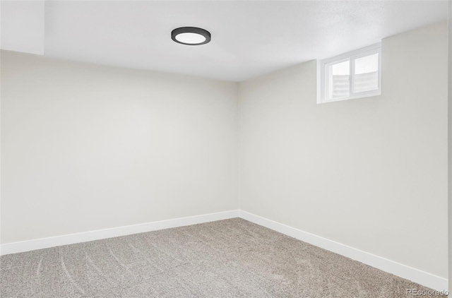 basement with carpet floors