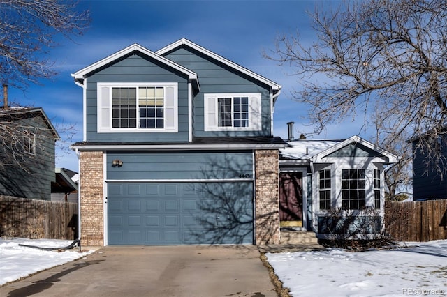 view of property with a garage