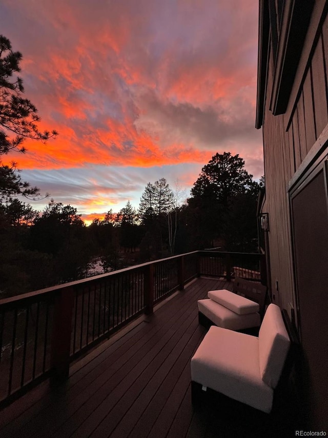 view of deck at dusk