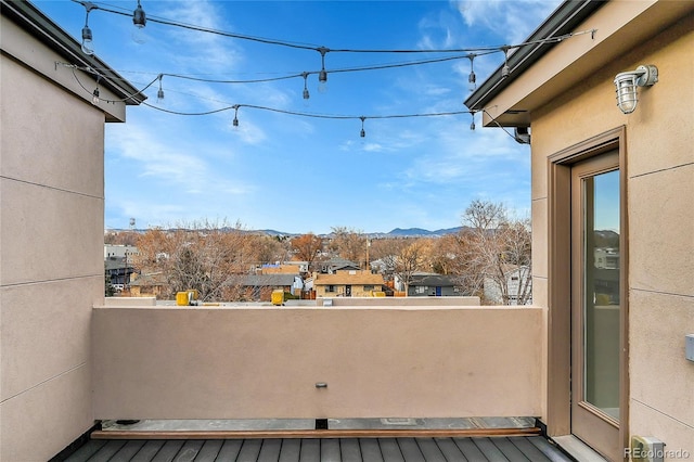 balcony with a mountain view