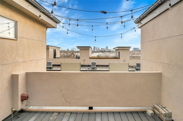 balcony featuring outdoor lounge area and cooling unit