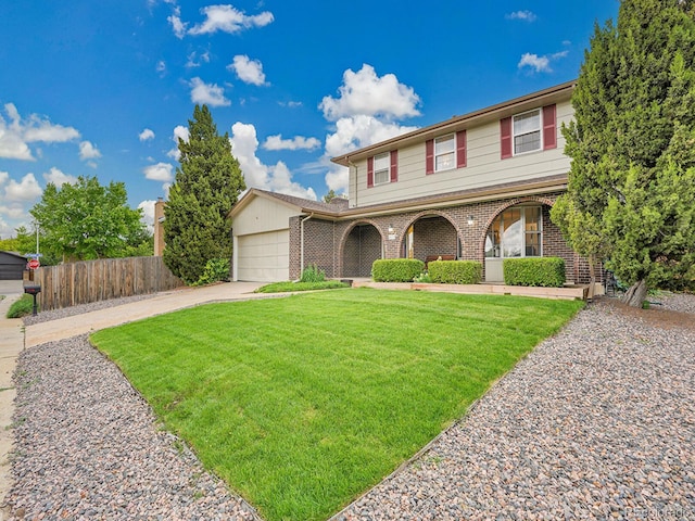 4670 E Euclid Cir, Centennial, CO 80121 - traditional-style home featuring brick siding, an attached garage, driveway, and a porch