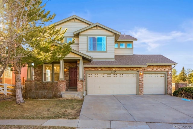 craftsman-style house featuring a garage