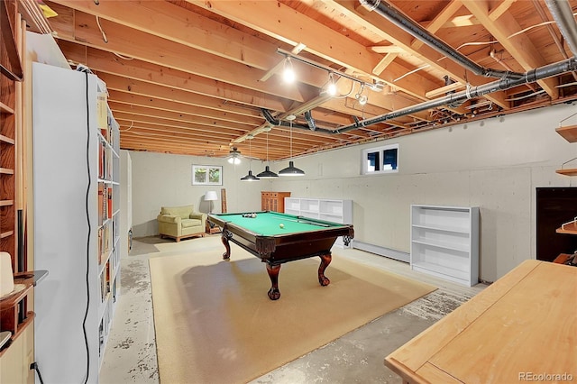 playroom with pool table