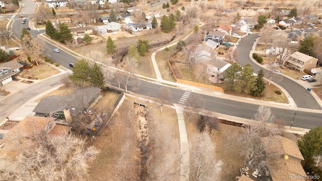 drone / aerial view with a residential view